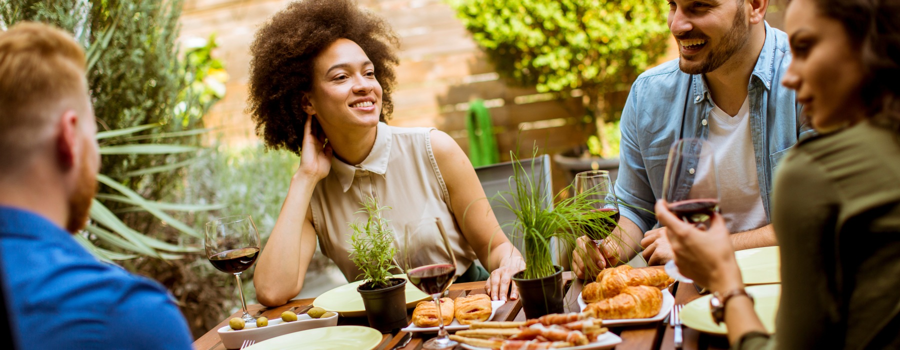 Friends Gathering for an Outdoor Meal